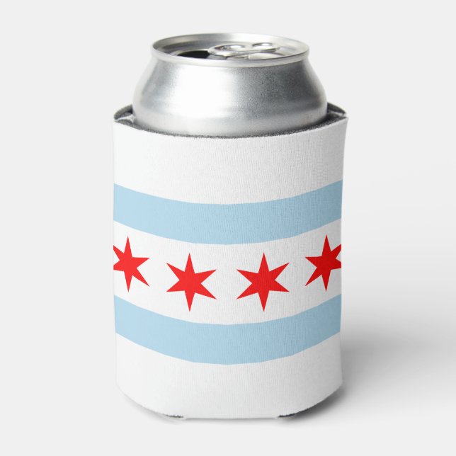 Flag of Chicago, Illinois Can Cooler (Can Front)