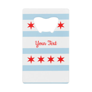 Flag of Chicago, Illinois Credit Card Bottle Opene