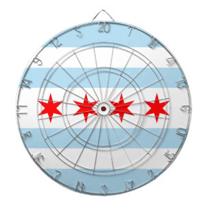 Flag of Chicago, Illinois Dartboard