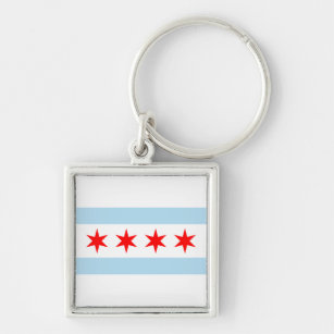 Flag of Chicago, Illinois Keychain