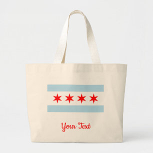 Flag of Chicago, Illinois  Large Tote Bag