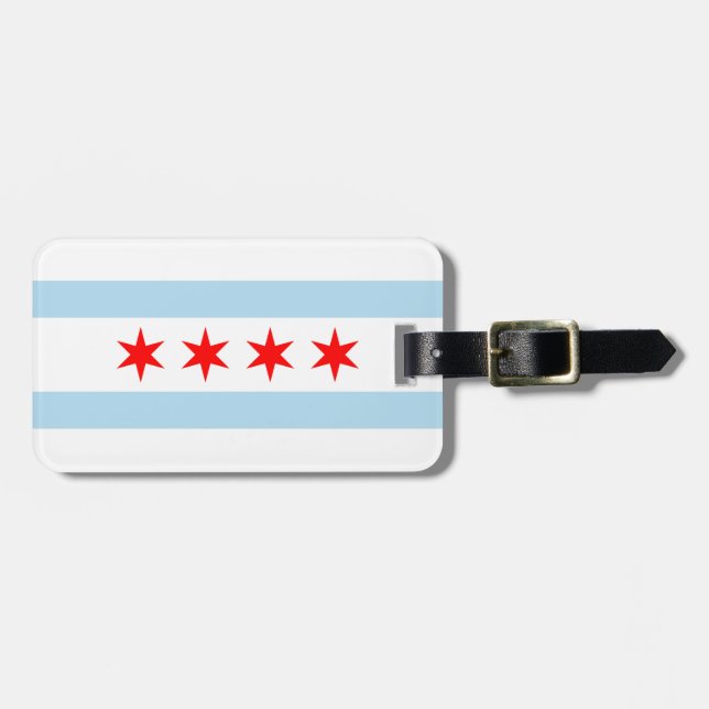 Flag of Chicago, Illinois Luggage Tag (Front Horizontal)