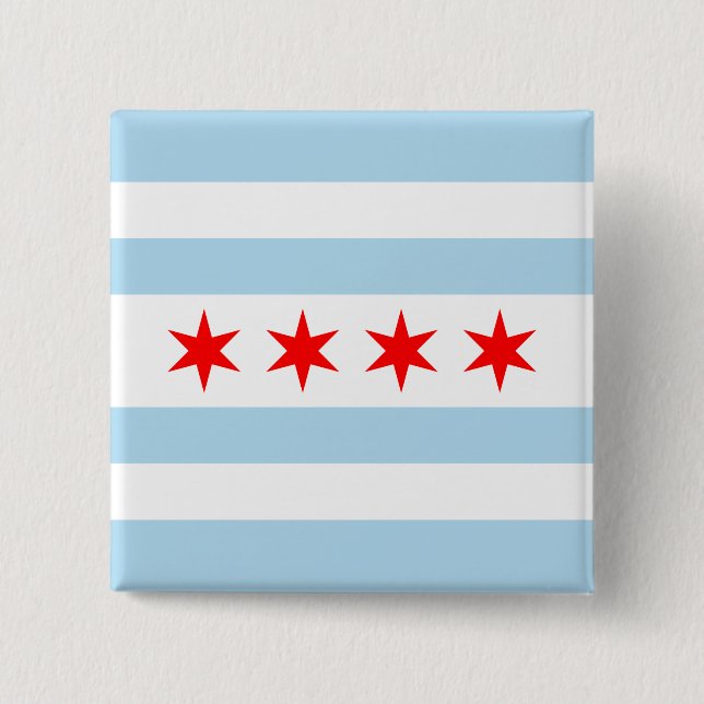 Flag of Chicago, Illinois Pinback Button (Front)