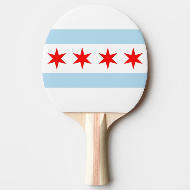 Flag of Chicago, Illinois Ping Pong Paddle (Front)