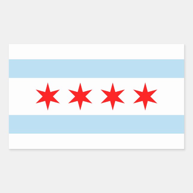 Flag of Chicago, Illinois Rectangular Sticker (Front)