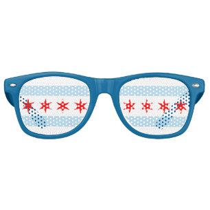 Flag of Chicago, Illinois Retro Sunglasses