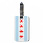 Flag of Chicago Luggage Tag w/ leather strap