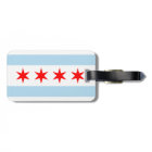 Flag of Chicago Luggage Tag w/ leather strap