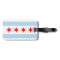 Flag of Chicago Luggage Tag w/ leather strap