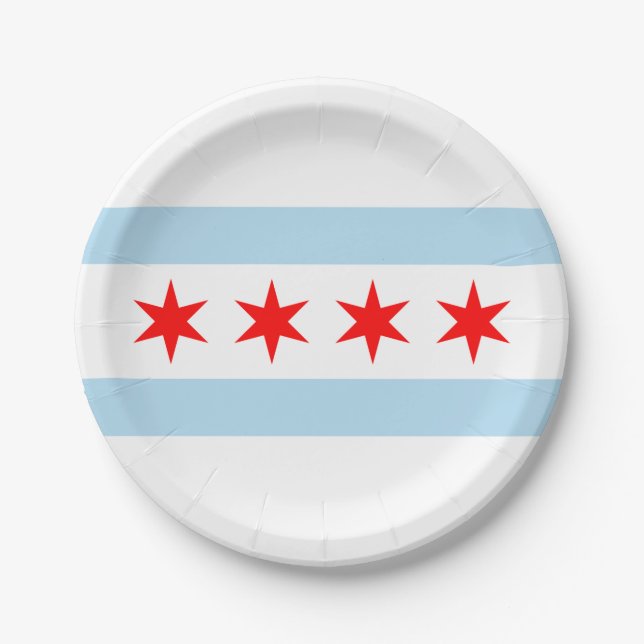 Flag of Chicago  Paper Plate (Front)
