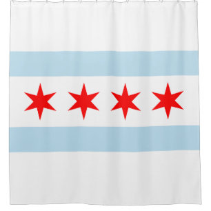 Flag of Chicago Shower Curtain