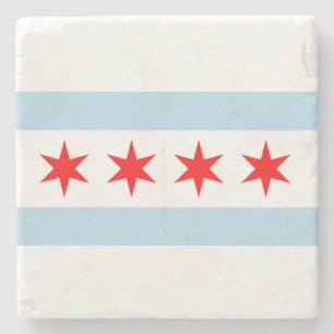 Flag of Chicago Stone Coaster