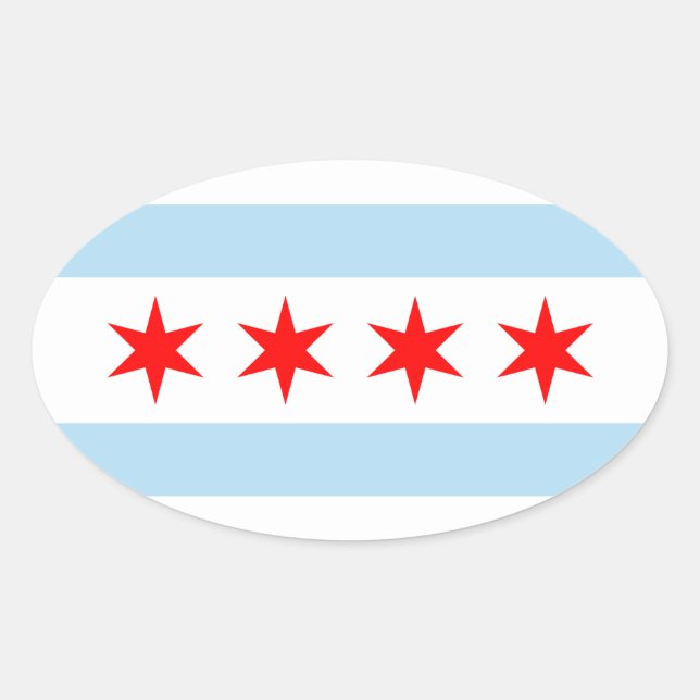 Flag of Chicago t shirt Oval Sticker (Front)
