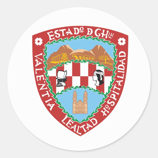 Flag of Chihuahua Classic Round Sticker (Front)