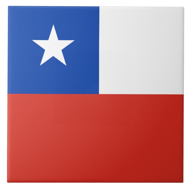 Flag of Chile Ceramic Tile (Front)