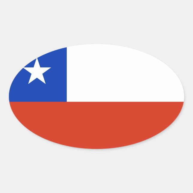 Flag of Chile Oval Sticker (Front)