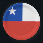 Flag of Chile Paper Plate<br><div class="desc">This design features the national flag of Chile (officially the Republic of Chile), which is a country in western South America. It occupies a long, narrow strip of land between the Andes to the east and the Pacific Ocean to the west. Chile is bordered by Peru to the north, Bolivia...</div>