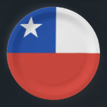 Flag of Chile Paper Plate<br><div class="desc">This design features the national flag of Chile (officially the Republic of Chile), which is a country in western South America. It occupies a long, narrow strip of land between the Andes to the east and the Pacific Ocean to the west. Chile is bordered by Peru to the north, Bolivia...</div>