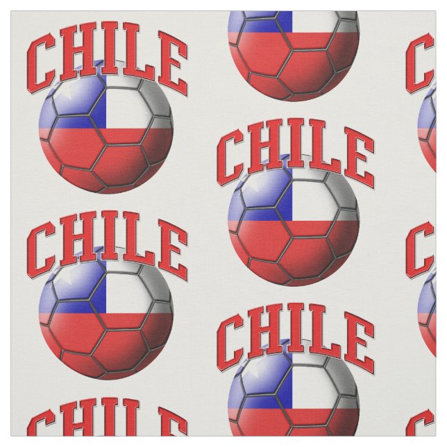 Flag of Chile Soccer Ball Pattern Fabric (Swatch)