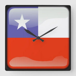 Flag of Chile Square Wall Clock