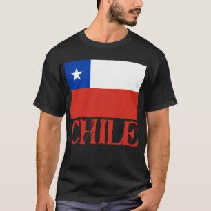 Flag of Chile with the Name Chile Tshirts, Buttons T-Shirt