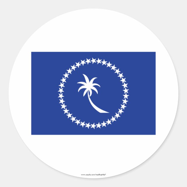 Flag of Chuuk Classic Round Sticker (Front)