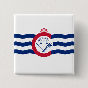 Flag of Cincinnati (Ohio) 15 Cm Square Badge