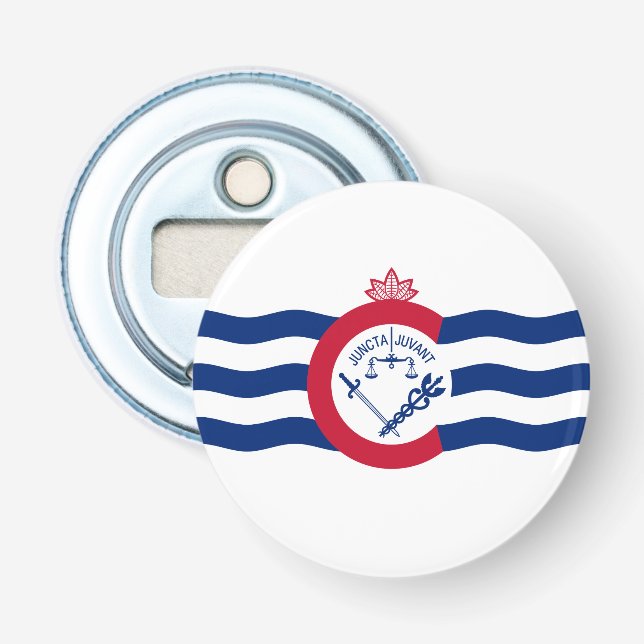 Flag of Cincinnati, Ohio Bottle Opener (Front)