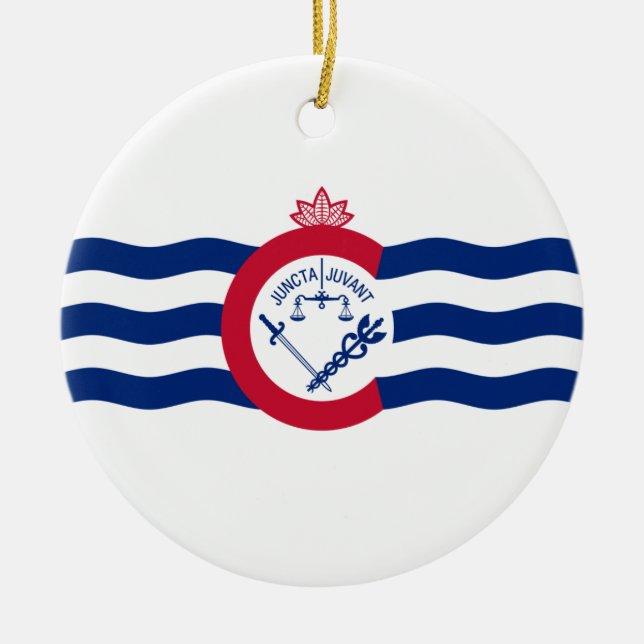 Flag of Cincinnati (Ohio) Ceramic Ornament (Front)