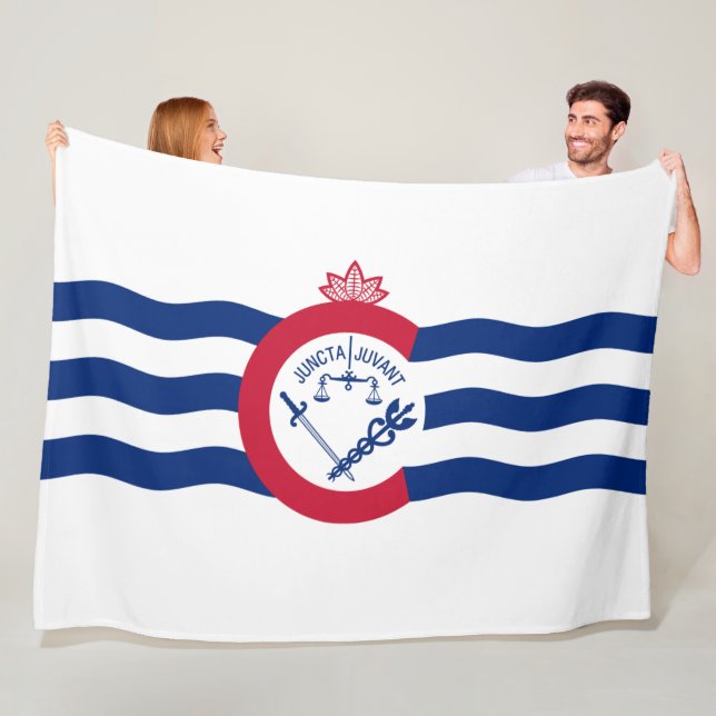 Flag of Cincinnati (Ohio) Fleece Blanket (In Situ)