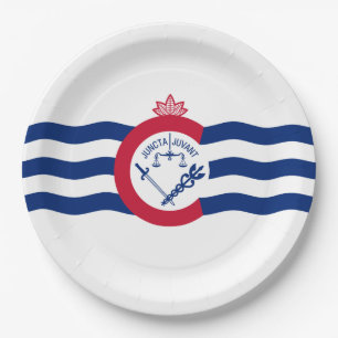 Flag of Cincinnati (Ohio) Paper Plate