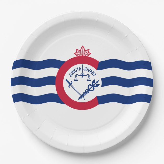 Flag of Cincinnati (Ohio) Paper Plate (Front)
