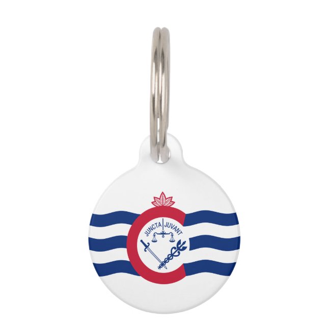 Flag of Cincinnati, Ohio Pet ID Tag (Front)