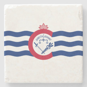 Flag of Cincinnati (Ohio) Stone Coaster