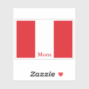 Flag of city Mons in Belgium, travel