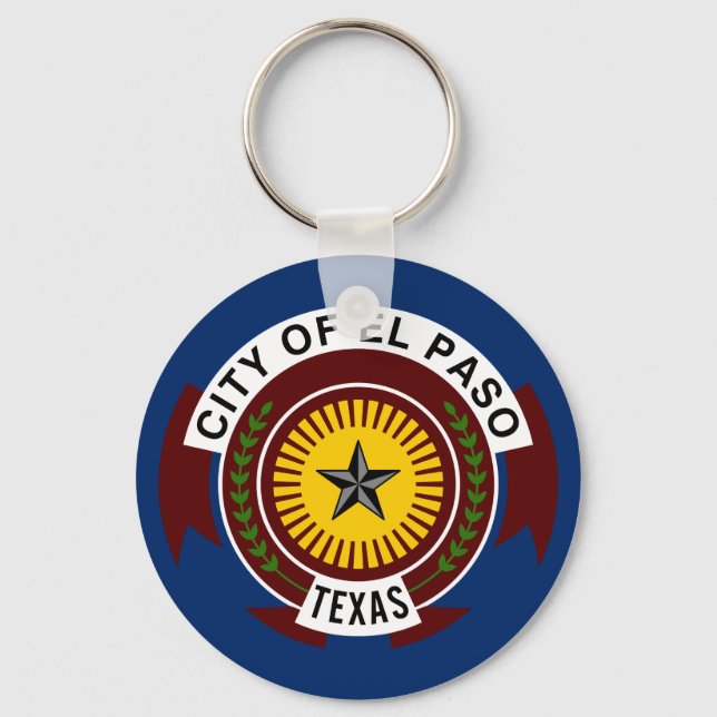 Flag of City of El Paso, Texas Keychain (Front)