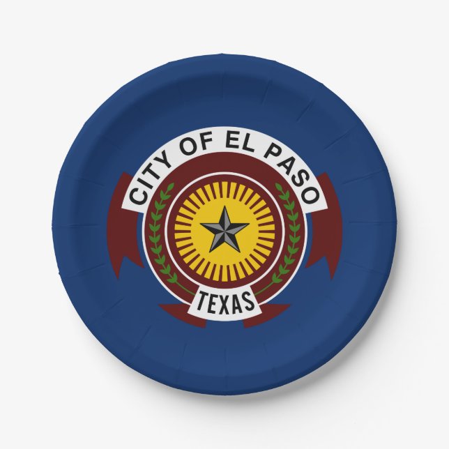 Flag of City of El Paso, Texas Paper Plates (Front)