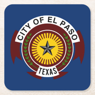 Flag of City of El Paso, Texas Square Paper Coaste Coaster