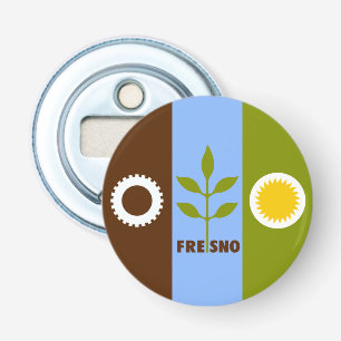 Flag of city of Fresno, California Bottle Opener