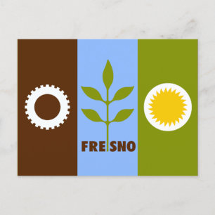 Flag of city of Fresno, California Invitation Post Postcard