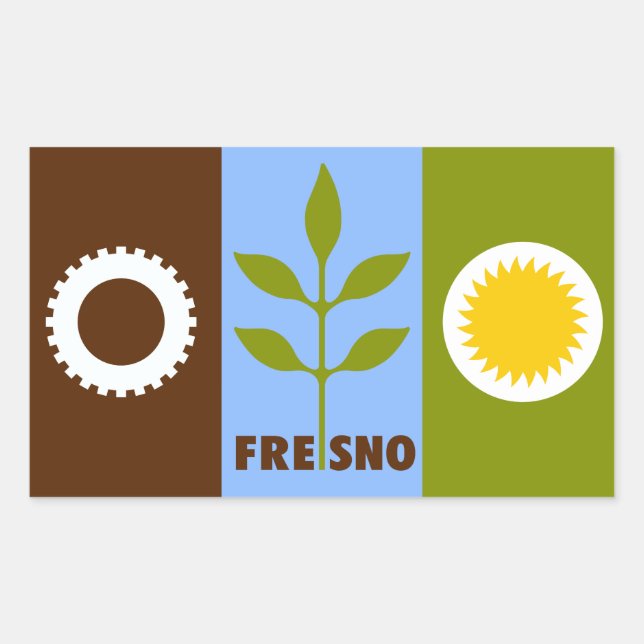 Flag of city of Fresno, California Rectangular Sti Rectangular Sticker (Front)