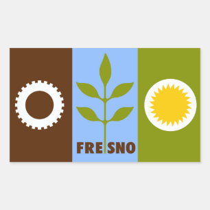 Flag of city of Fresno, California Rectangular Sti Sticker