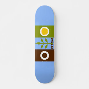 Flag of city of Fresno, California Skateboard