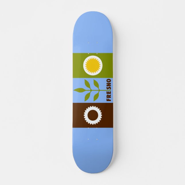 Flag of city of Fresno, California Skateboard (Front)