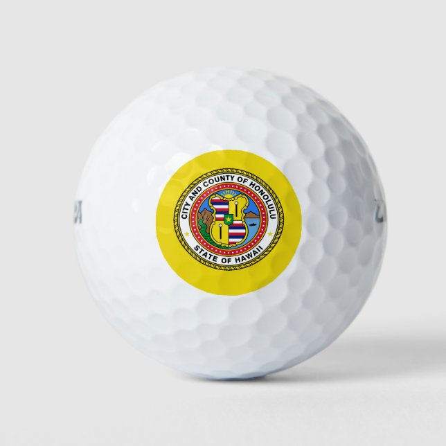 Flag of city of Honolulu, Hawaii  Golf Balls (Front)