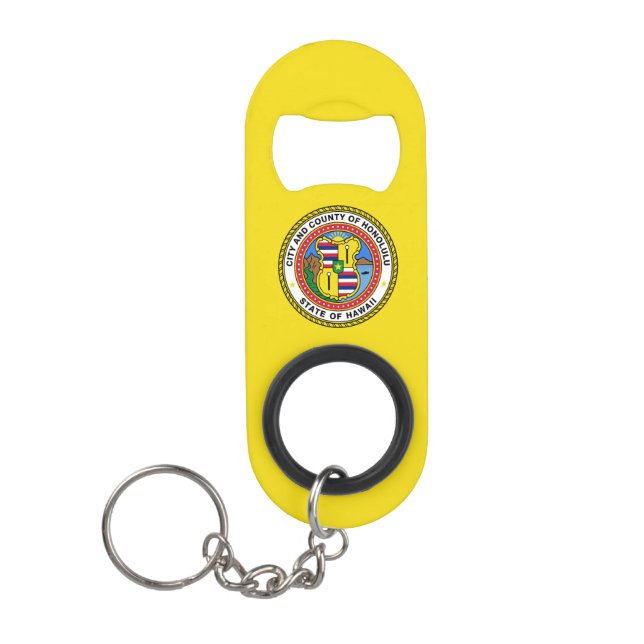 Flag of city of Honolulu, Hawaii Keychain Bottle O (Front)