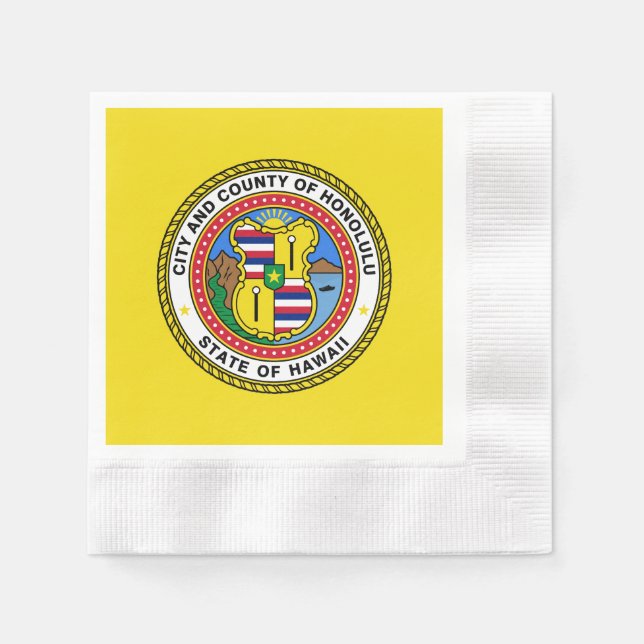 Flag of city of Honolulu, Hawaii Napkins (Front)