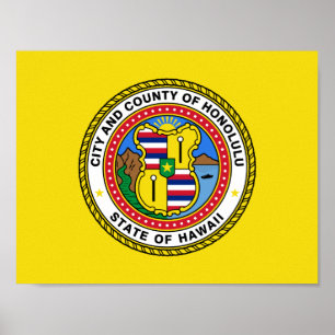 Flag of city of Honolulu, Hawaii Poster