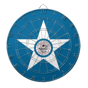 Flag of city of Houston, Texas Dartboard With Dart