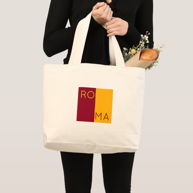 Flag of city of Rome, Italy Large Tote Bag (Front (Product))